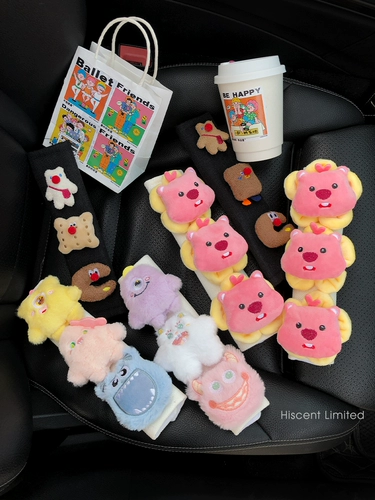 Милый ремень безопасности, плюшевая кукла, защитный чехол, комплект, декор