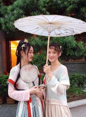 油纸伞女古风中国风舞蹈演出古典古装汉服绸布伞旗袍道具装饰红伞