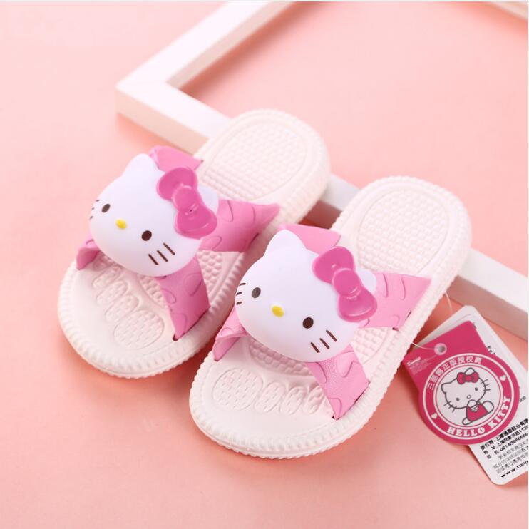 包郵親子hello kitty兒童女童塑料家居浴室拖鞋夏季拖鞋涼拖鞋女