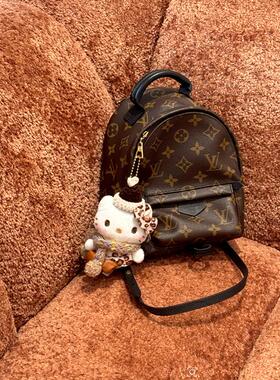 日本豹纹hellokitty可爱毛绒玩偶包包挂件钥匙扣公仔美拉德风挂饰