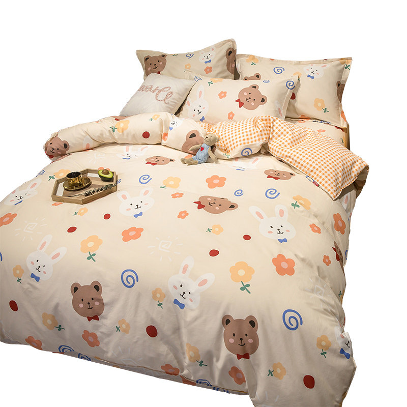 ins全棉床上用品纯棉1.8 m被套 谷蝶床品套件/四件套/多件套