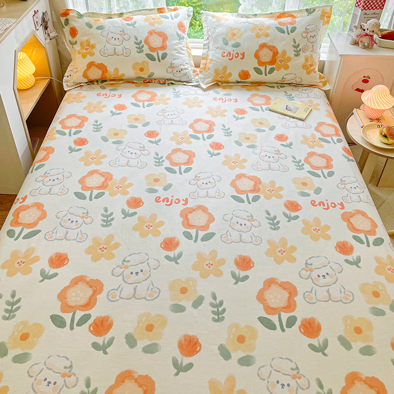 夏季纯棉100床单单件学生宿舍枕套 谷蝶床单