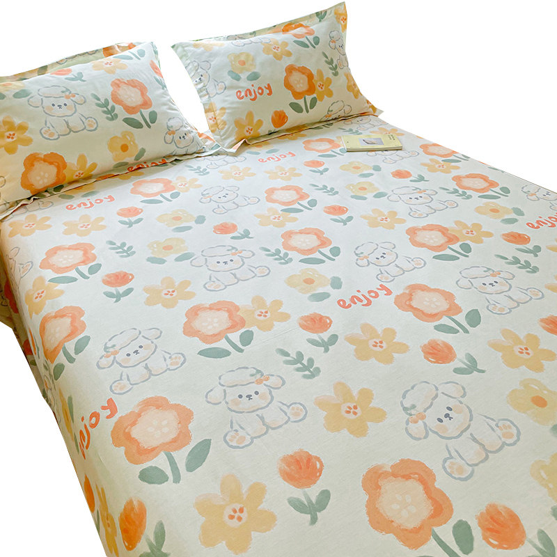 夏季纯棉100床单单件学生宿舍枕套 谷蝶床单