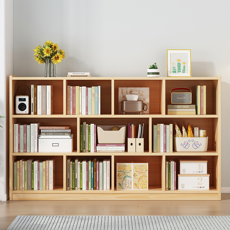 实木书架置物架落地家用客厅儿童玩具收纳置物架子多层办公室书柜-图0