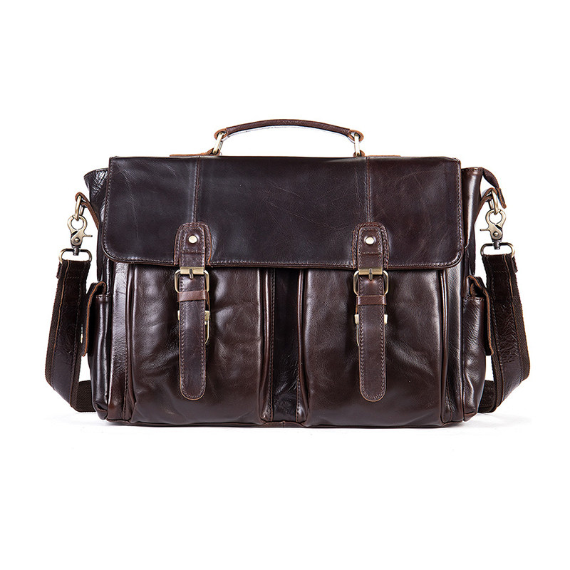 真皮休闲大容量手提包男包头层牛皮14寸电脑包复古斜挎包单肩包,淘宝优惠券,粉丝福利购,淘宝优惠卷