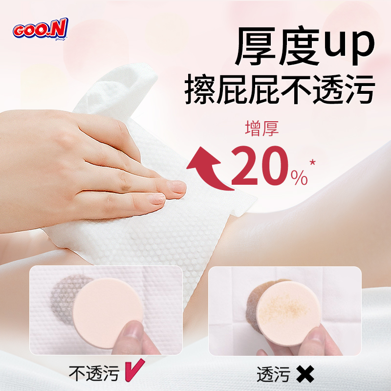 大王Elleair马卡龙湿巾婴幼儿柔湿巾60抽4包便携纯水湿巾手口可用