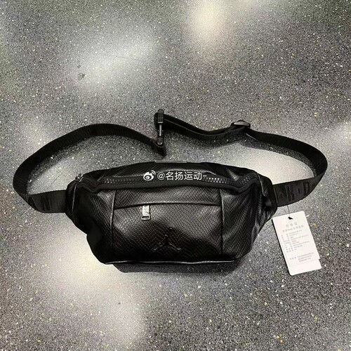 Nike/耐克AIR JORDAN AJ皮革PU休闲斜挎包胸包腰包男女HA5507-011 - 图1