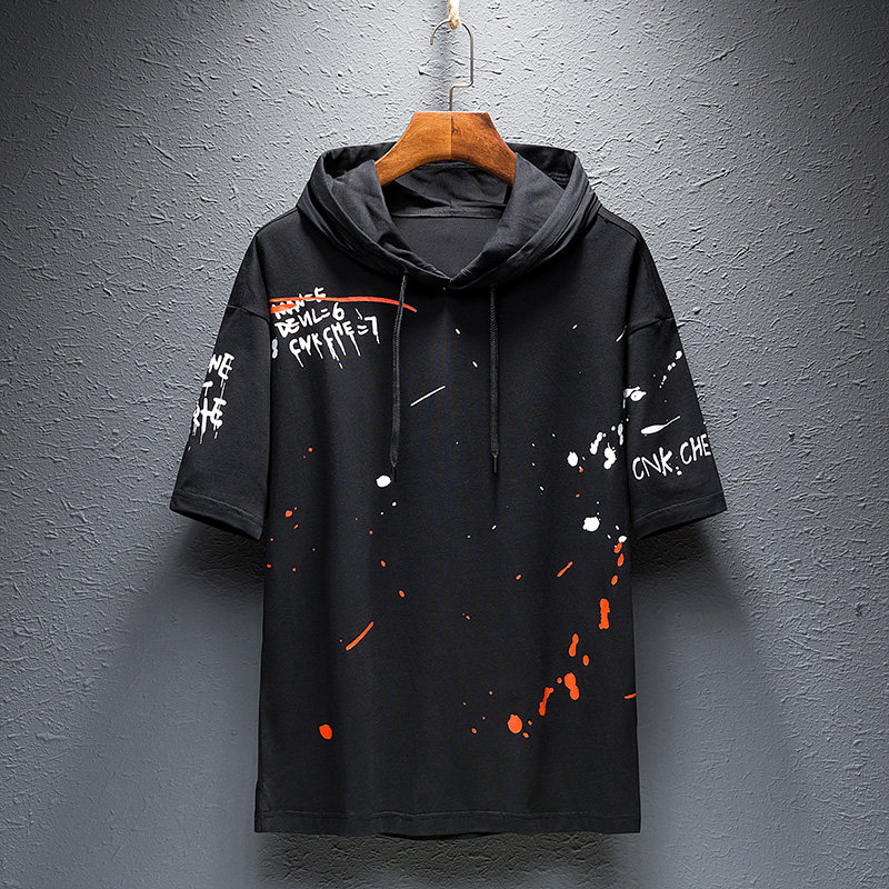 夏季男士短袖t恤潮流带帽男装卫衣 pasokT恤