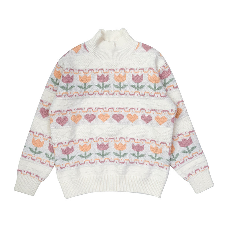 鱼儿妈 女童毛衣2025冬装新款儿童韩针织上衣加厚小高领打底线衣,淘宝优惠券,粉丝福利购,淘宝优惠卷