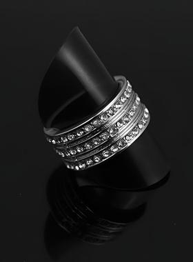 镶钻三叠戒指-托马斯萨博全新款镀925指环外贸