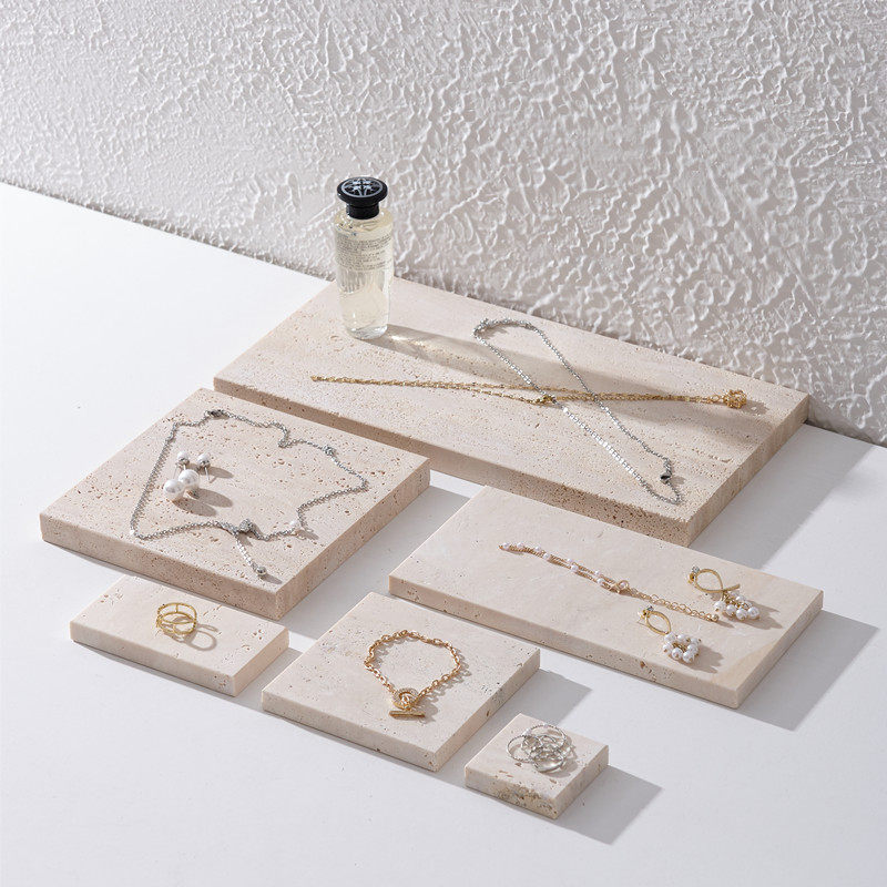 侘寂风洞石大理石托盘摆件装饰品珠宝陈列展示香薰蜡烛置物收纳盘,淘宝优惠券,粉丝福利购,淘宝优惠卷