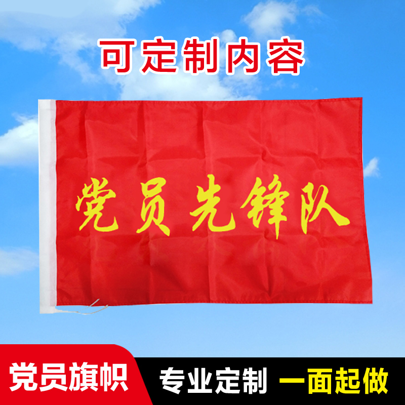 定做疫情防控青年志愿者服务队定制党员突击队党员先锋岗团旗青年突击队党员支部红旗 - 图1