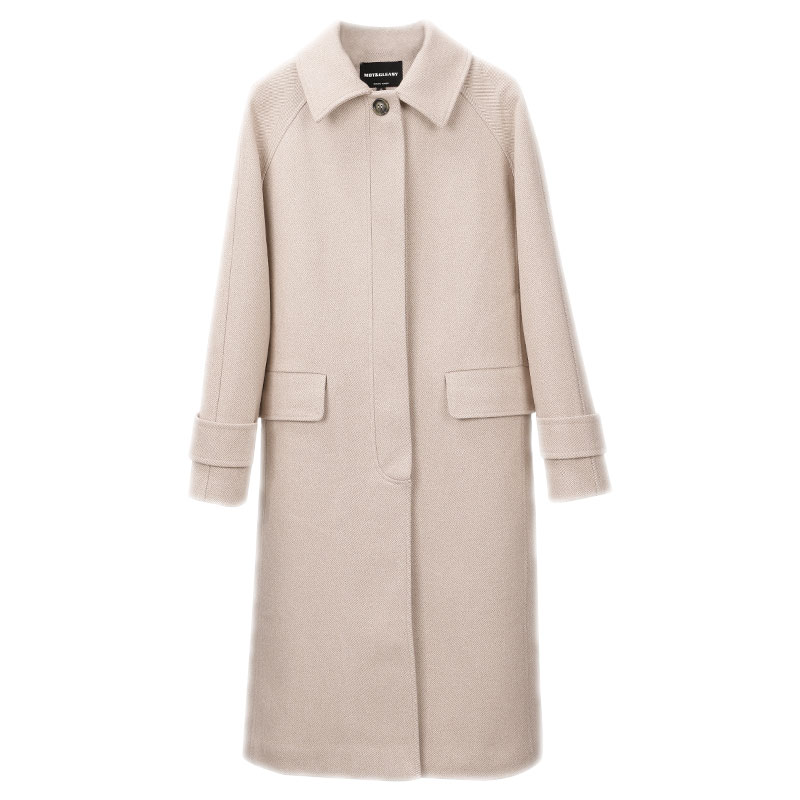 反季清仓网红毛中长款赫本风呢大衣 梦蝶婷服饰毛呢外套