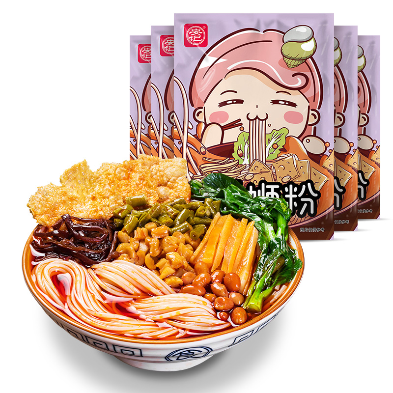 安记正宗柳州螺蛳粉广西酸辣粉腐竹酸笋配菜汤料调料包官方旗舰店