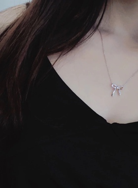 蝴蝶结项链s925纯银圆珠手链女款