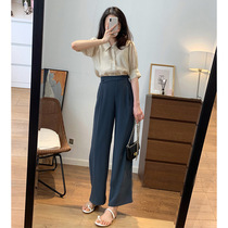 Pear-shaped stature summer wearing a lap suit of summer dress with womens full set of reduced-age broadlegged pants and slightly fat two sets of covered meat