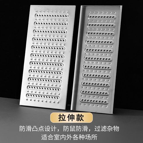 304不锈钢排水沟盖板厨房水沟盖板 下水道地沟盖板明沟盖雨水篦子 - 图1