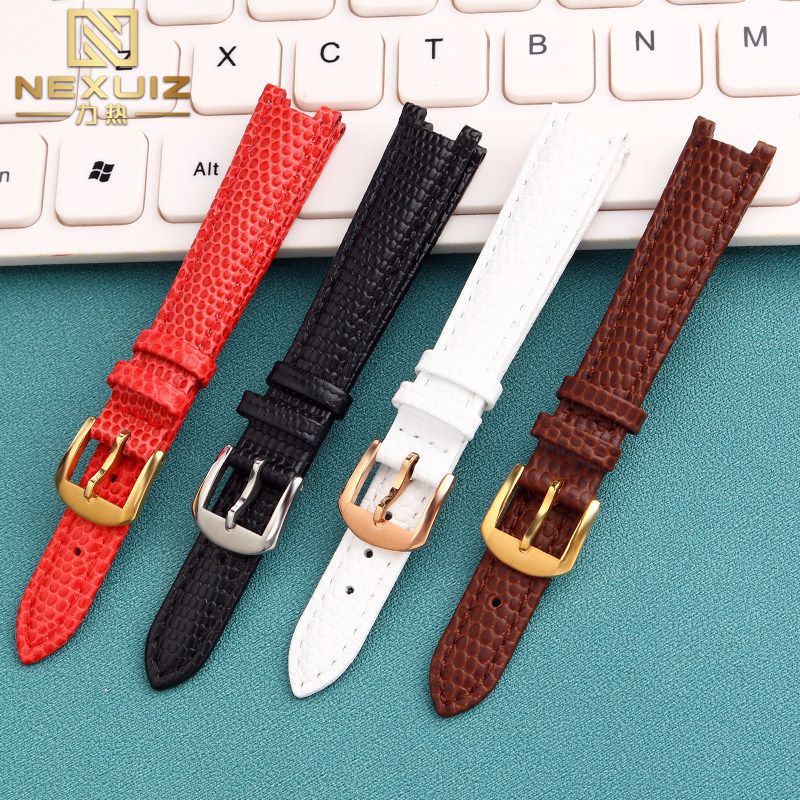凹型真皮适配卡西欧she-4523手表带 nexuiz力热配件