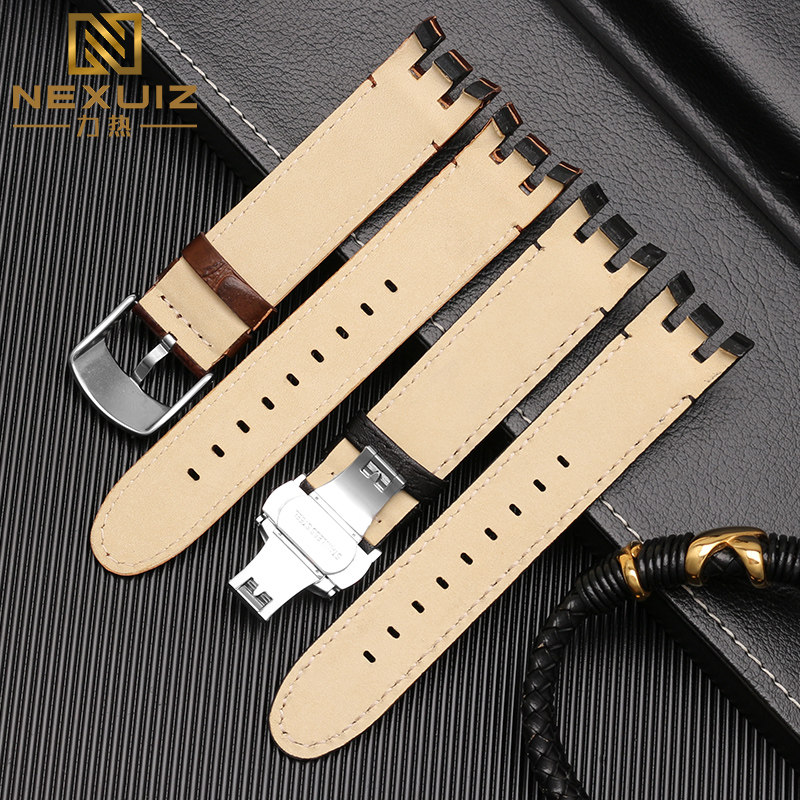 斯沃琪yrs403 412 402g真皮手表带 nexuiz力热配件