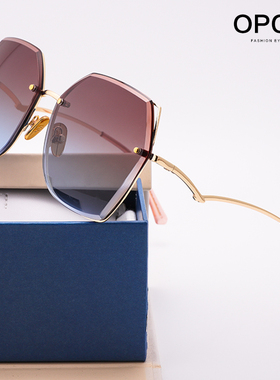 2025新款无边框大脸显瘦墨镜女