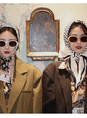 白色复古韩系风防紫外线眼镜