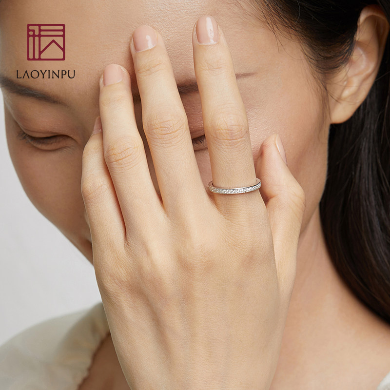 一对女简约轻奢原创小众情侣戒指 吴越老银铺戒指/指环