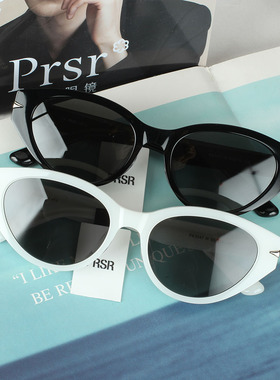 帕莎杨超越同款2024年新款猫眼白框黑色墨镜女潮时尚太阳镜PS3047