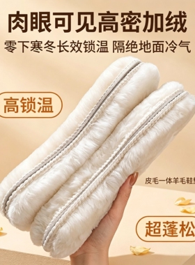 加厚羊毛棉鞋垫冬季鞋垫皮毛一体