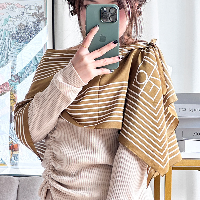 【线条集合】双绉14姆米纯桑蚕丝真丝简约百搭薄款女丝巾围巾长巾