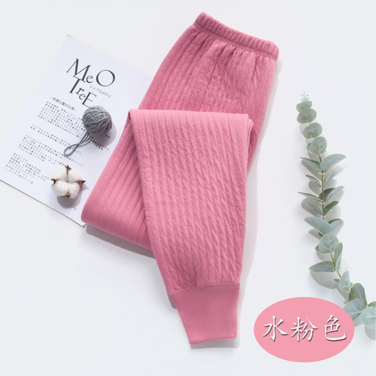 Middle-aged and elderly three-layer plus size high-waisted loose warm pants