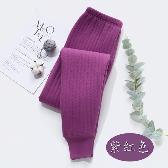 Middle-aged and elderly three-layer plus size high-waisted loose warm pants