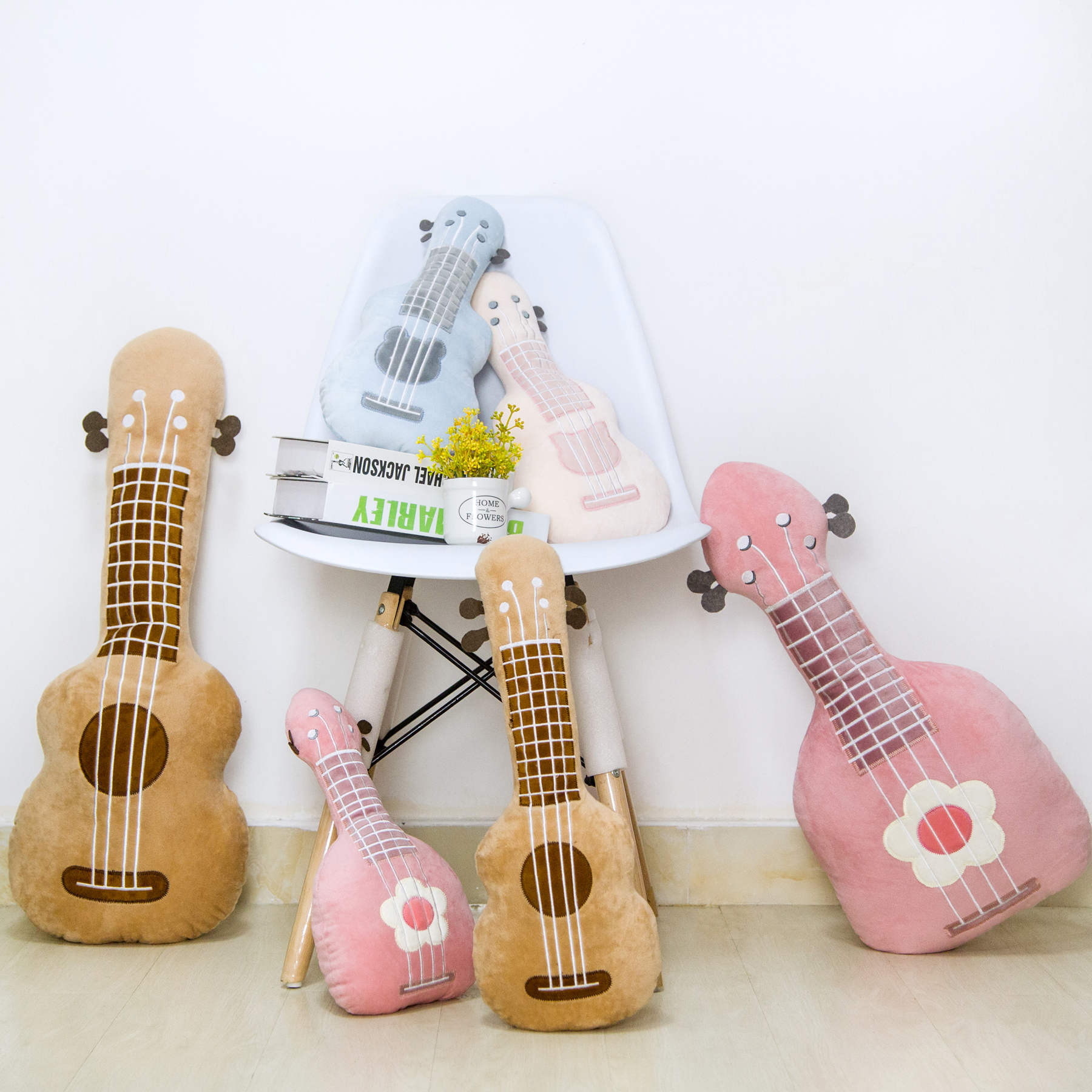Simulated 3D guitar doll plush toy musical instrument ukulele pillow cushion doll children's birthday gift for women