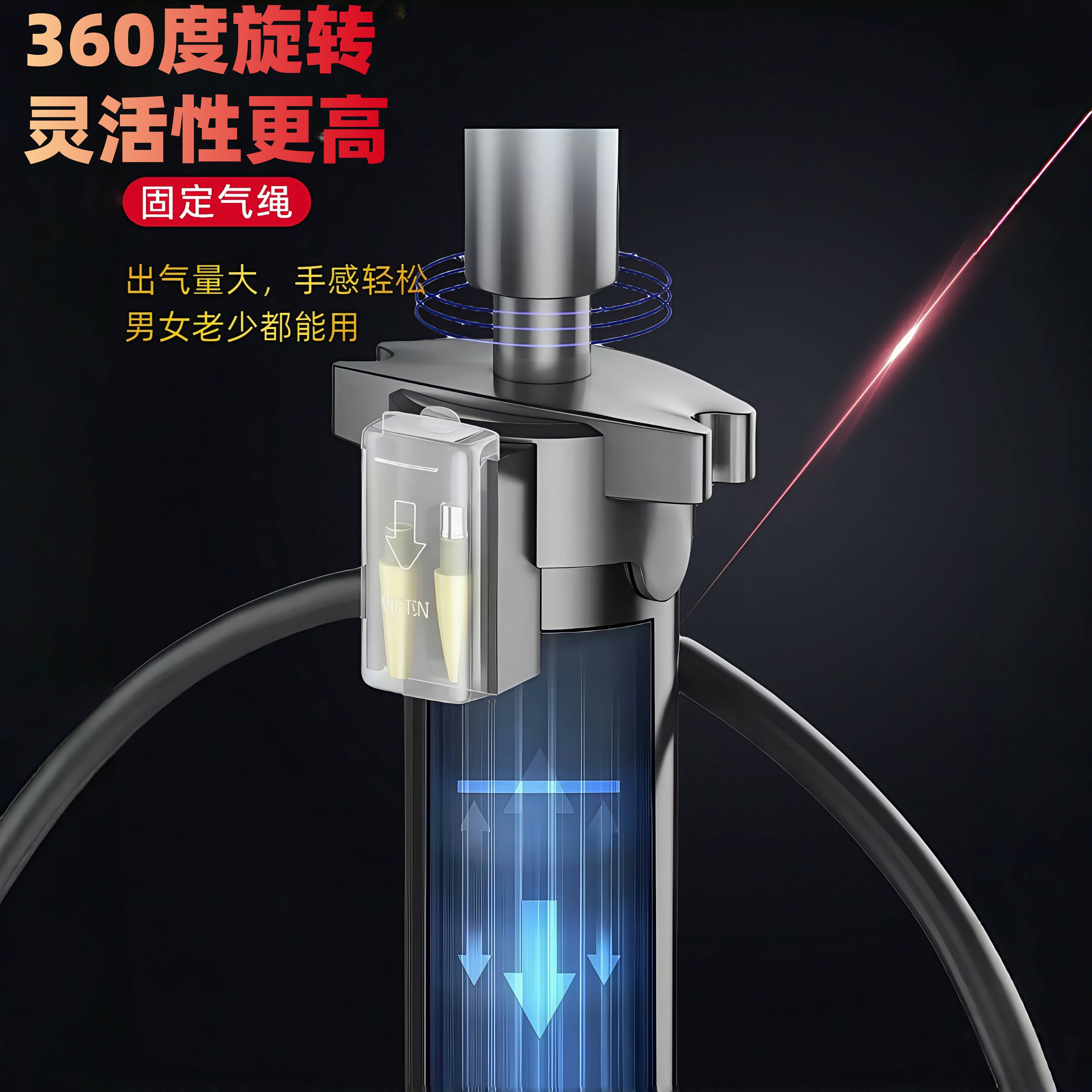 打气筒自行车电动车汽车充气泵通用型不锈钢便携式气管子家用高压 - 图2