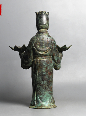 御如意铜灯中式复古客厅古典摆件