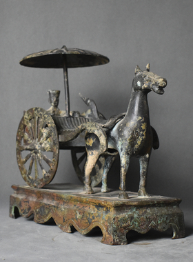 马拉车中式风软装饰品仿古青铜器