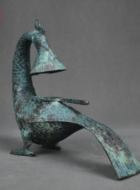 青铜器凤凰长尾灯灯台蜡台