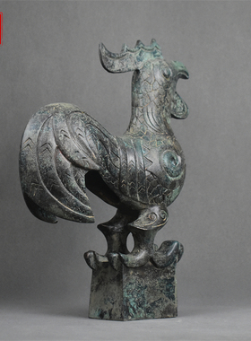 仿古青铜器三星堆公鸡像摆件