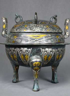 仿古青铜器错金银三足鼎