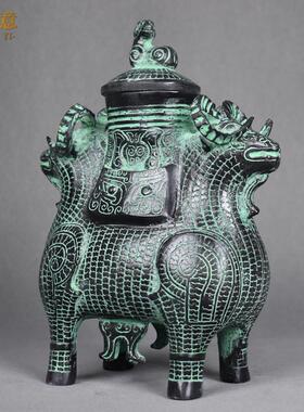 御如意仿古青铜器双羊尊酒器摆件