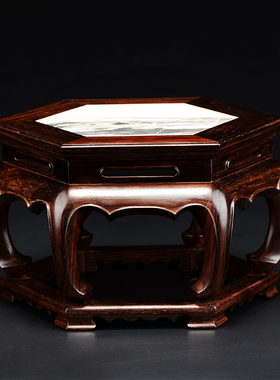 老挝交趾黄檀花盆实木加高底座