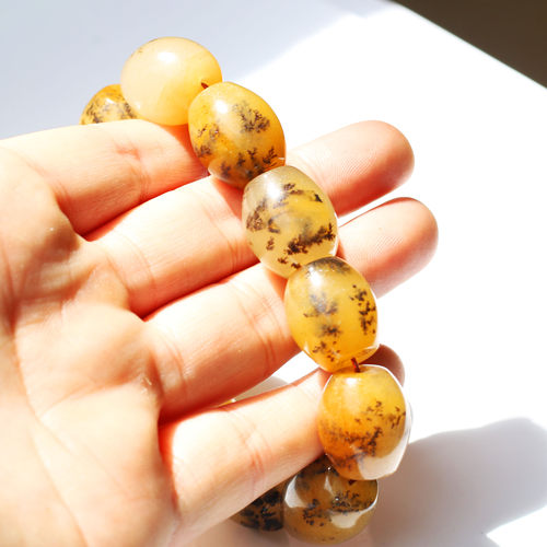 黄龙玉手链 云南龙陵黄龙玉水草转运珠手链 水草黄龙玉 水草手链 - 图3