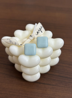 FEN纯手工小巧方形耳钉