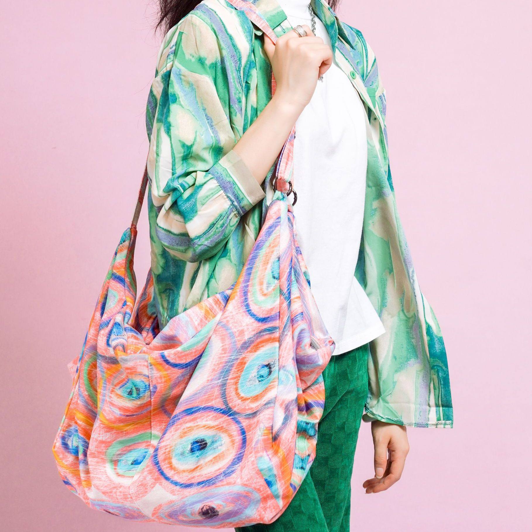 无则艺【龟壳包】粉色眼睛原创文艺小众印花单肩包双肩包斜挎包,淘宝优惠券,粉丝福利购,淘宝优惠卷