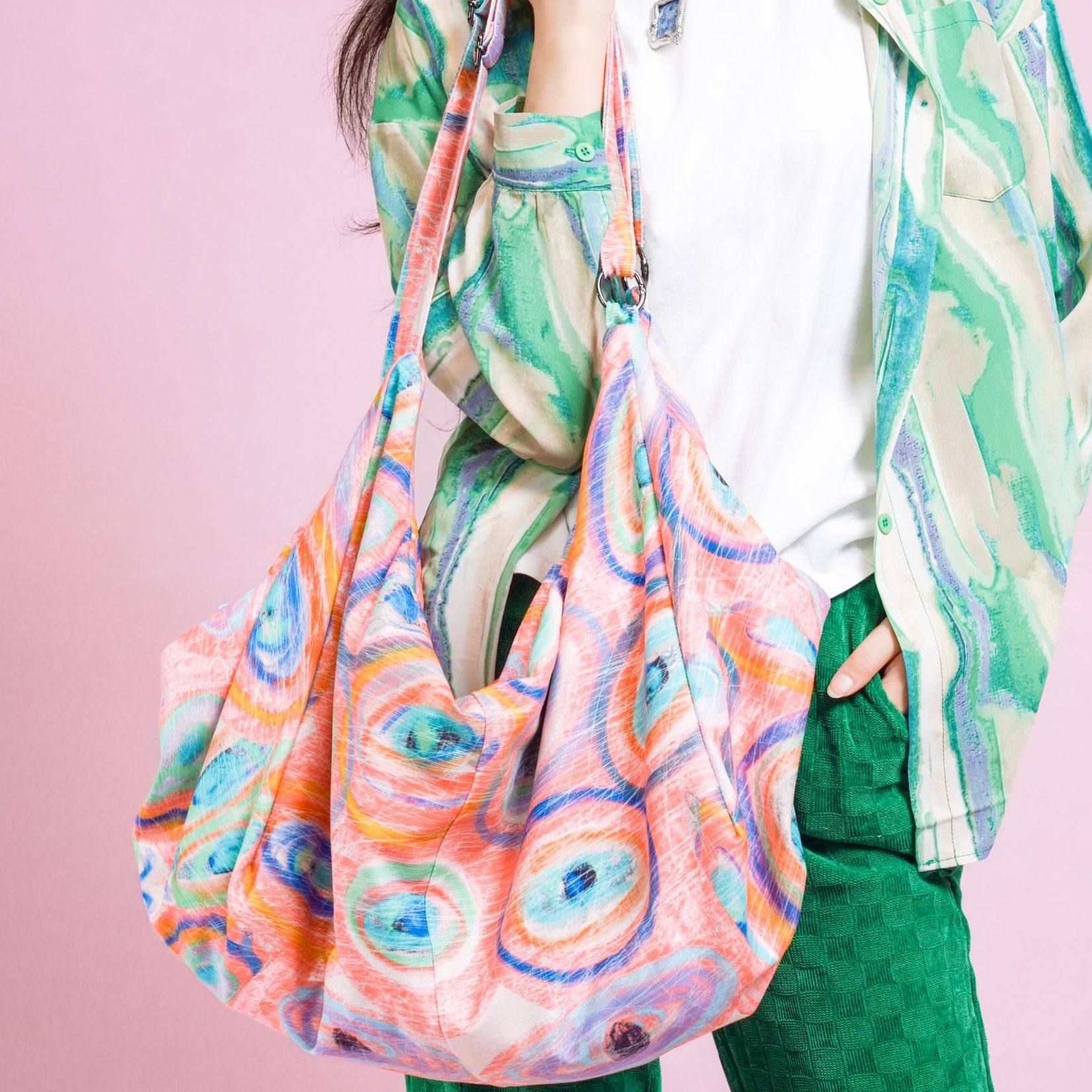 无则艺【龟壳包】粉色眼睛原创文艺小众印花单肩包双肩包斜挎包,淘宝优惠券,粉丝福利购,淘宝优惠卷