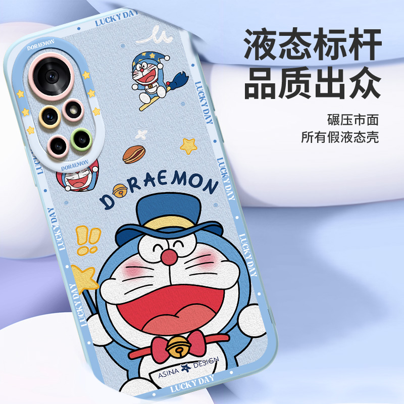 魔法叮当猫适用华为nova8手机壳11液态硅胶nova9pro保护套可爱卡通10全包防摔7se高级感6女款nove5i网红新款 - 图2