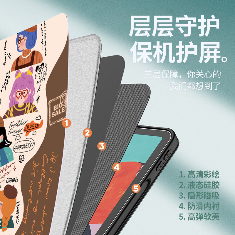 咖啡时间适用于华为MatePad11保护套2024新款matePad平板壳air全包硅胶10.8寸带笔槽m6磁吸防摔se荣耀壳v6