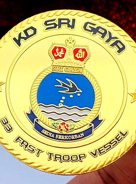 装饰镀金硬币50mm轮船币