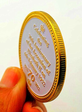 英国镀金钥匙把玩金币皇冠女王币
