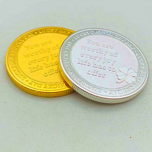 四叶草Lucky coin幸运爱情镀金纪念章 创意把玩随手礼物金币硬币 - 图2