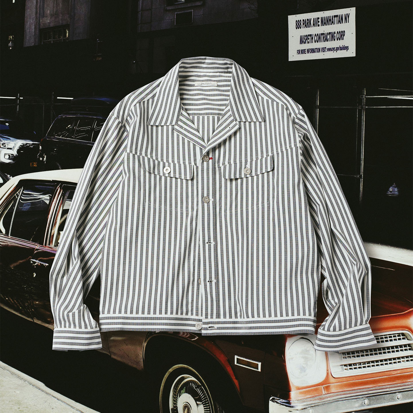 SUPERTOFU 竖条纹 衬衫 工装口袋细节 衬衫外套 AW25 - 图0
